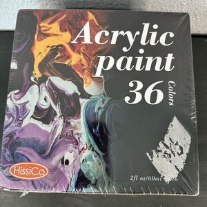 HissiCo Acrylic Paint Set of 36‎ Colors NEW SEALED